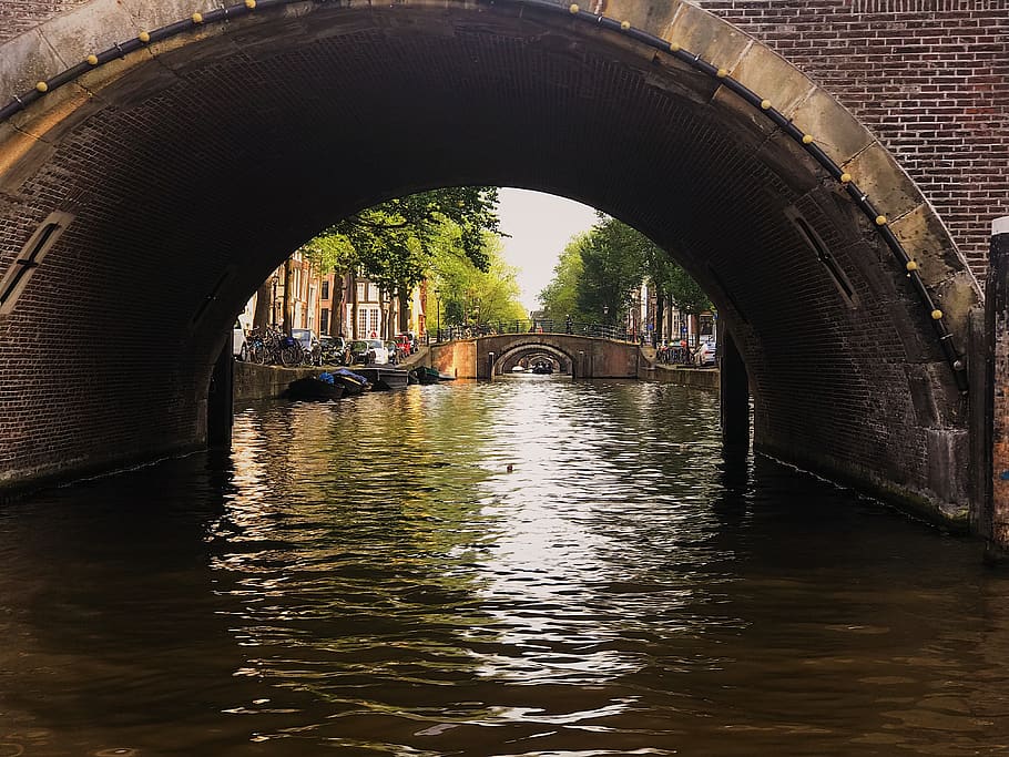 brick, adventure, netherlands, tourist, reflective water, warm color, HD wallpaper