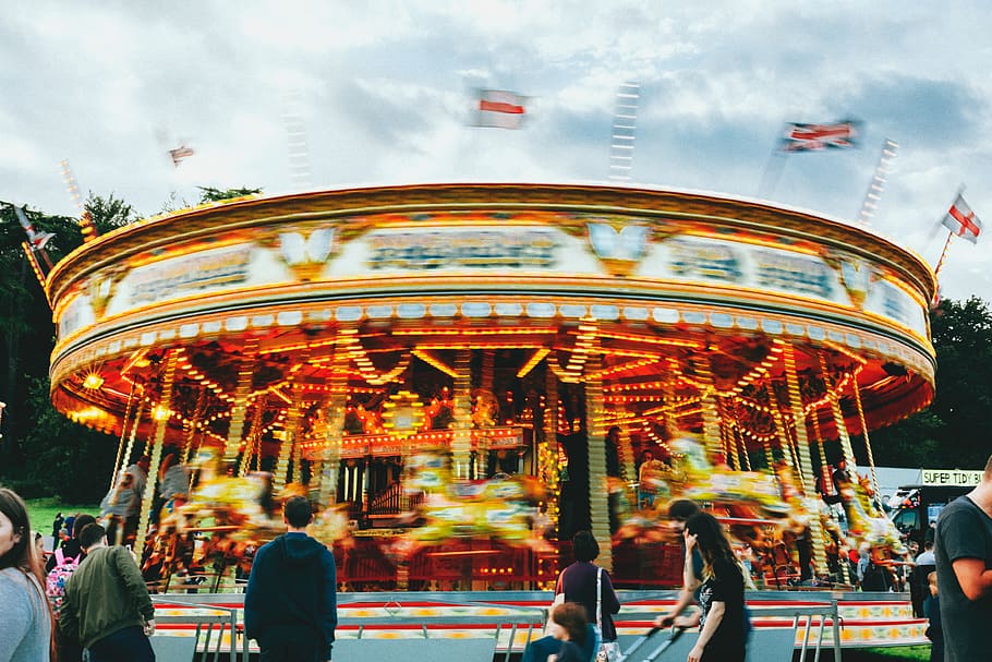 speed, carousel, fairground, amusement park, amusement park ride HD wallpaper