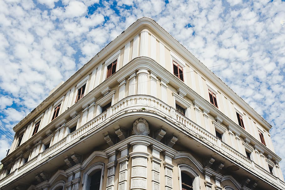 building, architecture, puerto rico, sky, clouds, low angle view, HD wallpaper