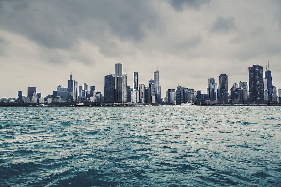 high rise buildings, urban, town, city, metropolis, illinois HD wallpaper