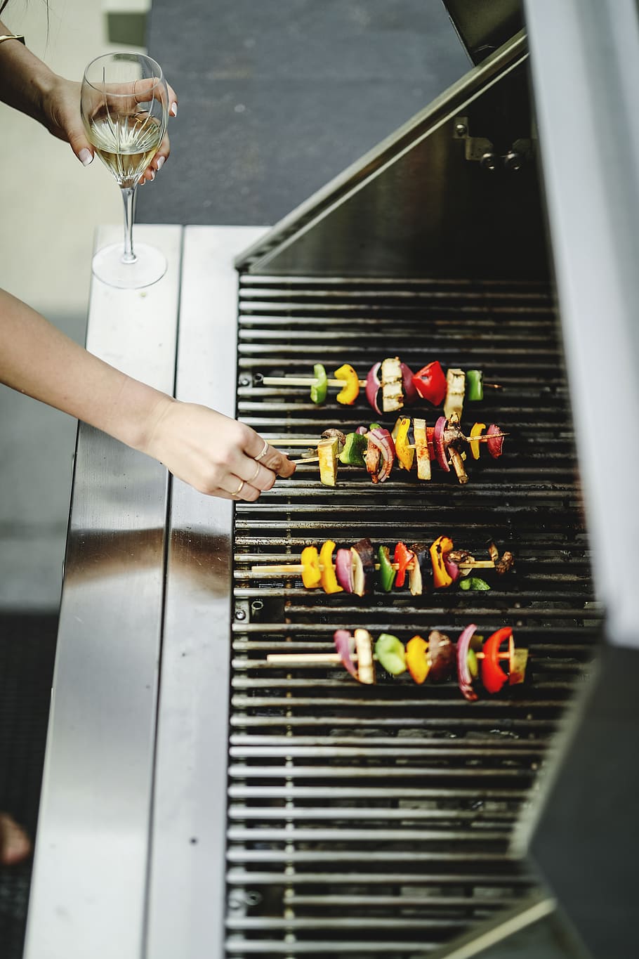 Shallow Focus Photo of Person Grilling Food on Stick, barbecue, HD wallpaper