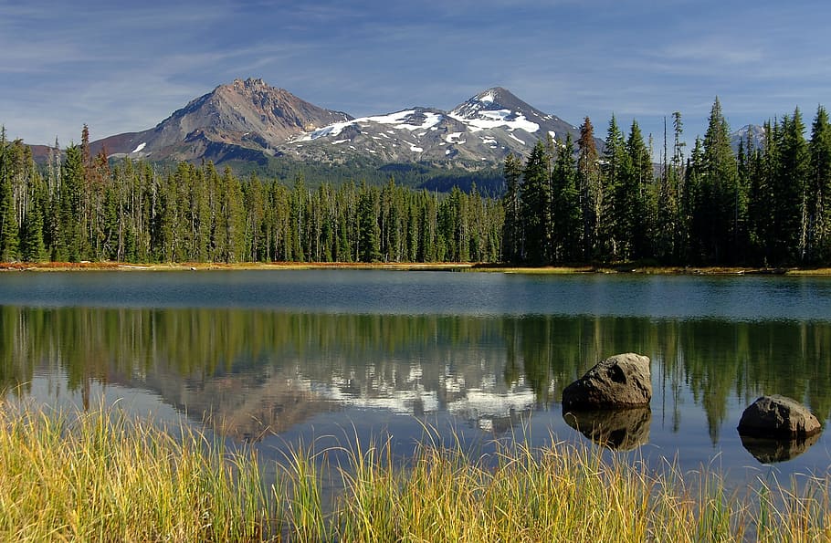 effect, mirror, reflection, water, lake, river, nature, landscape HD wallpaper