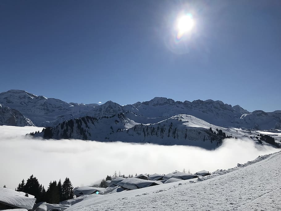 mountain, snow, winter, panorama, sky, scenics - nature, beauty in nature HD wallpaper