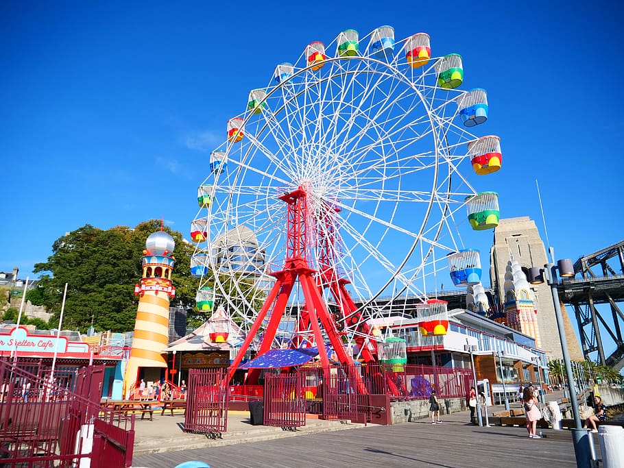 australia, sydney, amusement park, amusement park ride, ferris wheel HD wallpaper