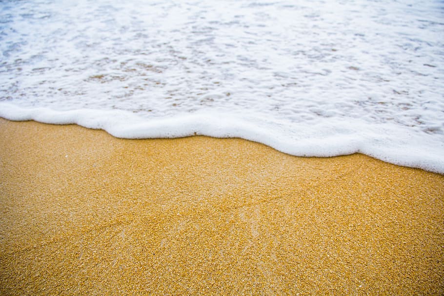 Sea Waves, beach, beautiful, coast, daylight, exotic, foam, holiday, HD wallpaper