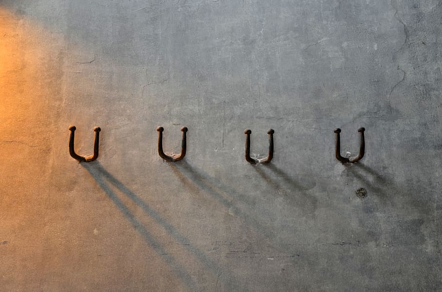 hooks, shade, pattern, no people, wall - building feature, gray HD wallpaper