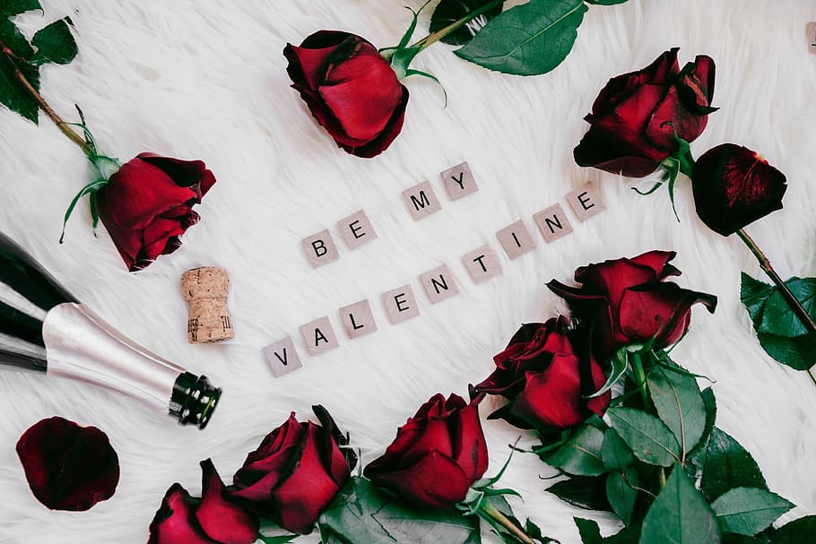 Be My Valentine With Roses Photo, Love, Flatlay, Valentines Day, HD wallpaper