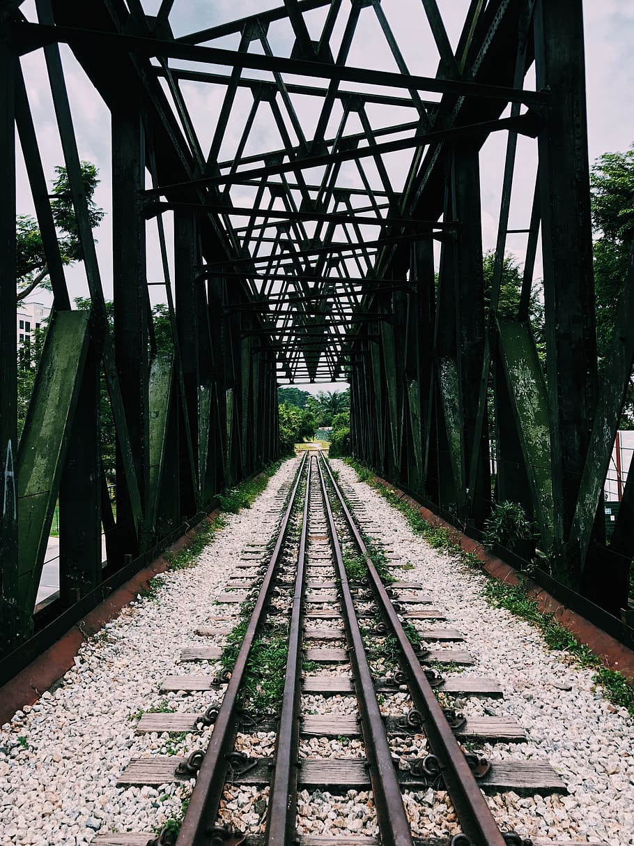track, railroad track, rail transportation, direction, the way forward, HD wallpaper