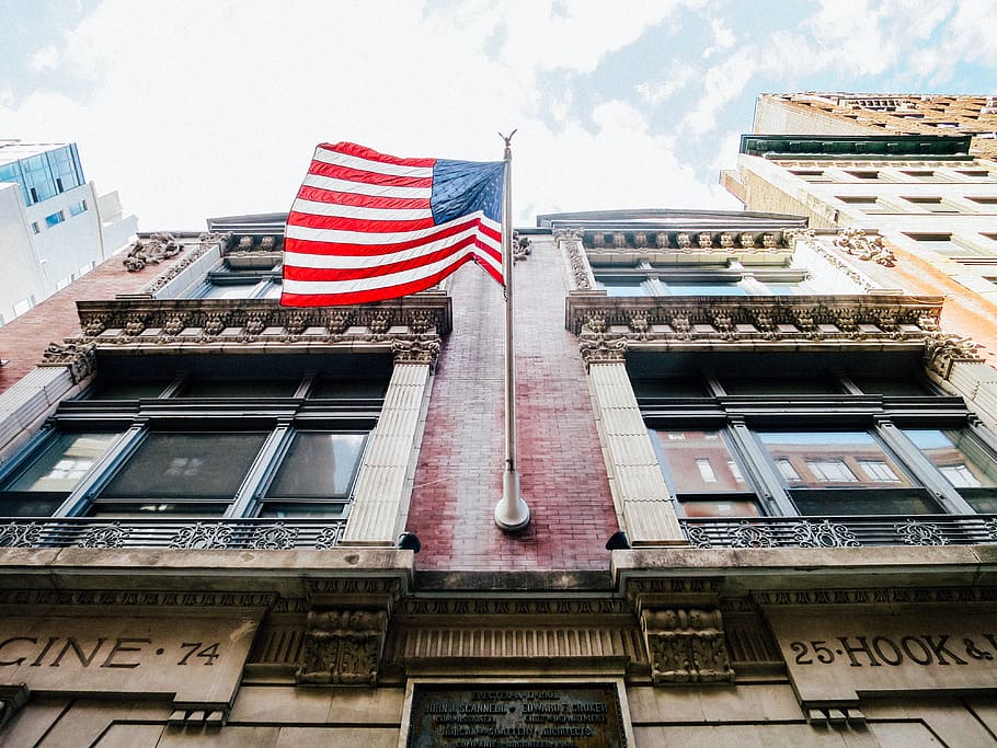 architecture, building, infrastructure, flag, usa, america HD wallpaper