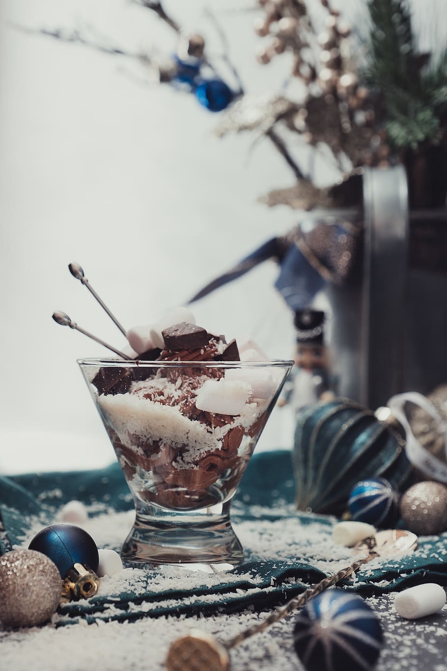 tree, christmas, winter, cook, dessert, sweets, chocolate, marshmallows HD wallpaper