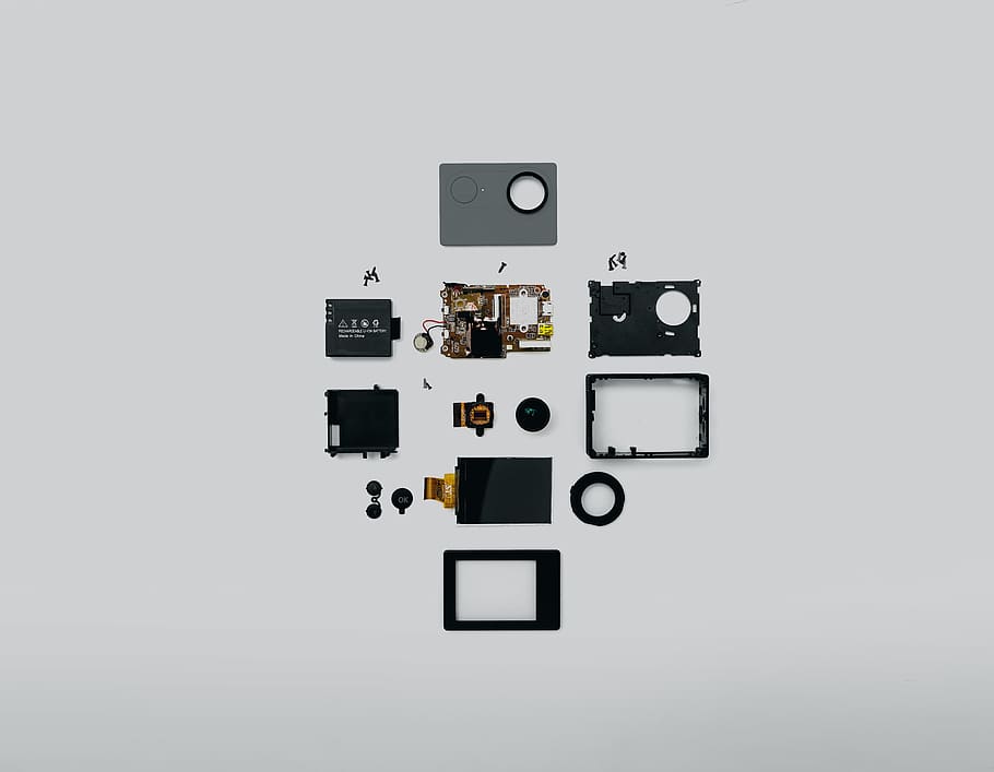black and gray electronic device kit, diagram, plan, plot, camera HD wallpaper