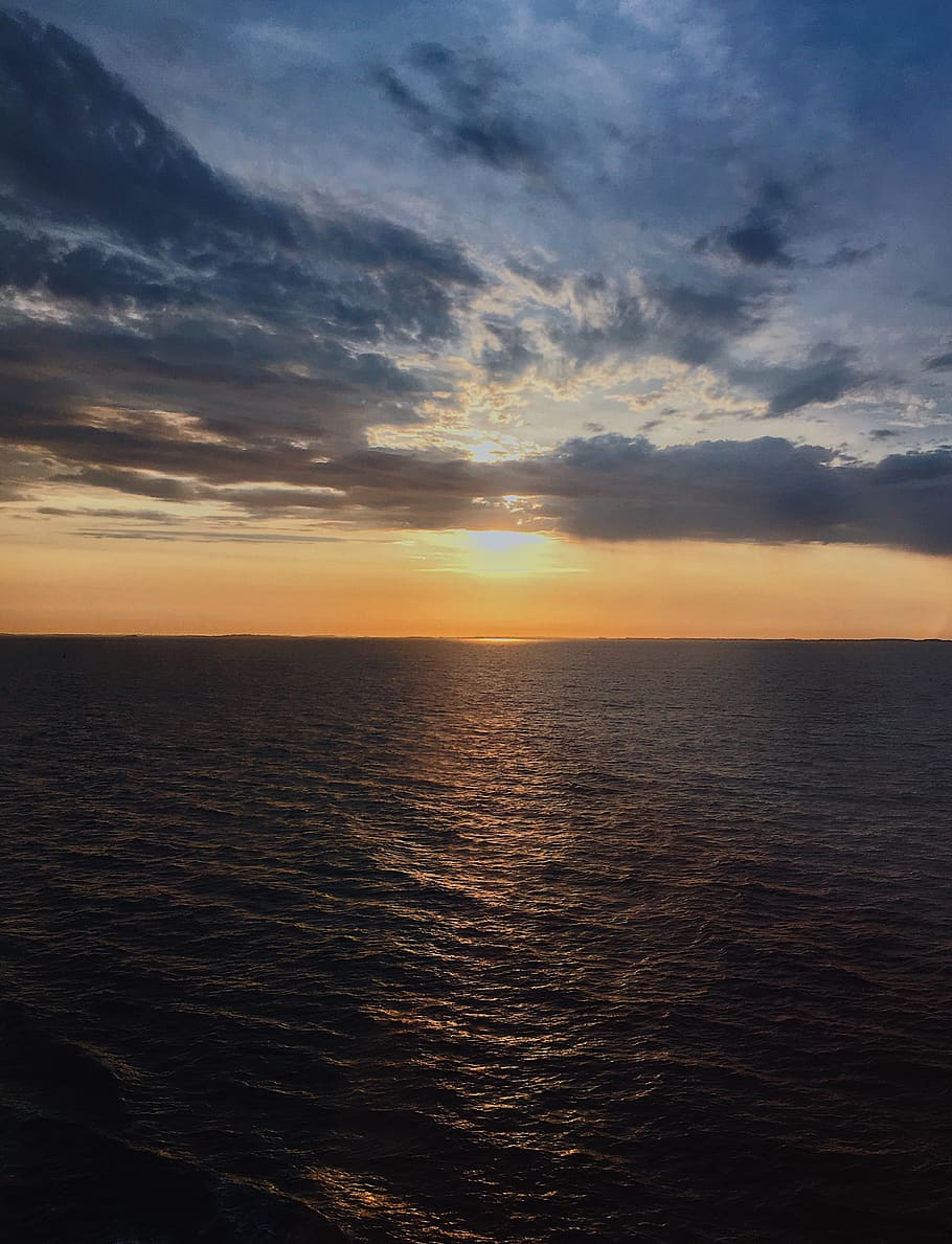 norway, sky, water, sea, sunset, horizon, beauty in nature HD wallpaper