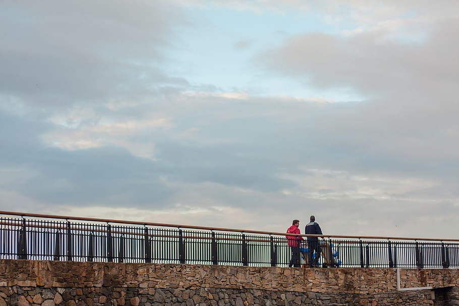 sky, path, walk, people, activity, clouds, worker, workers HD wallpaper