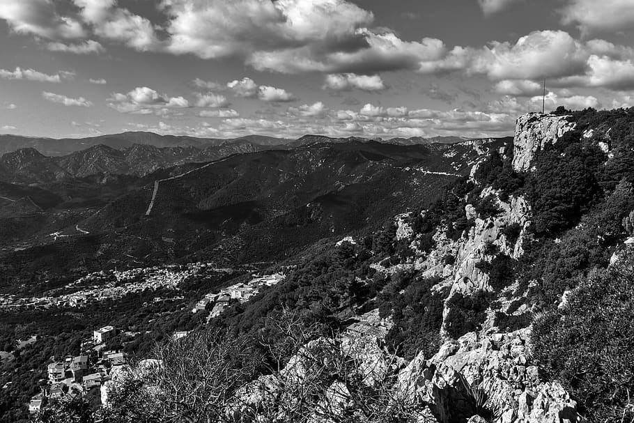 nature, mountains, landscape, sky, hiking, outdoors, clouds HD wallpaper