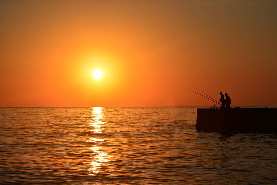 russia, adler, sea, water, sunset, sky, silhouette, occupation HD wallpaper