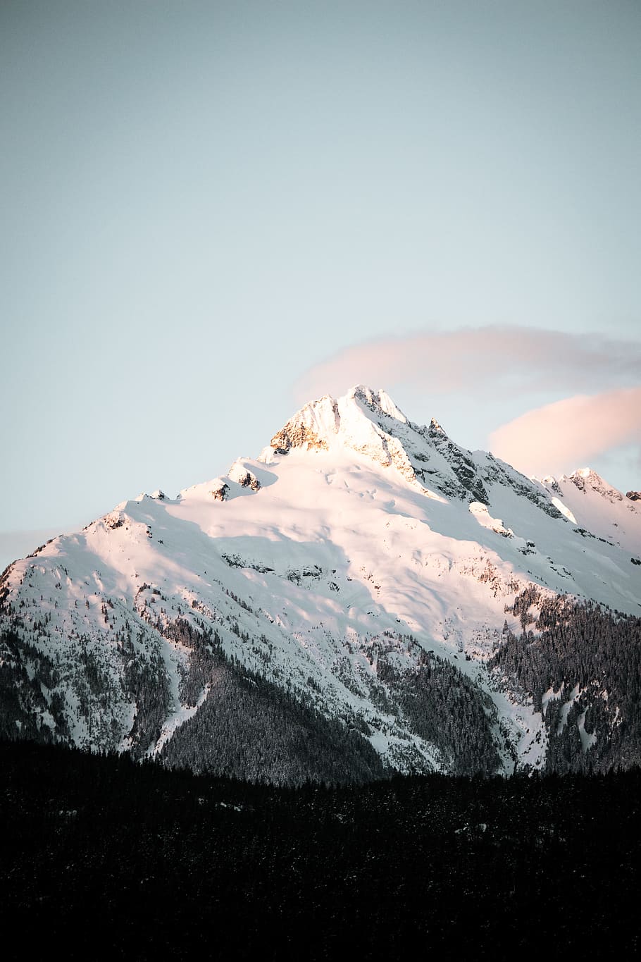 snow capped mountain, cold temperature, winter, beauty in nature HD wallpaper