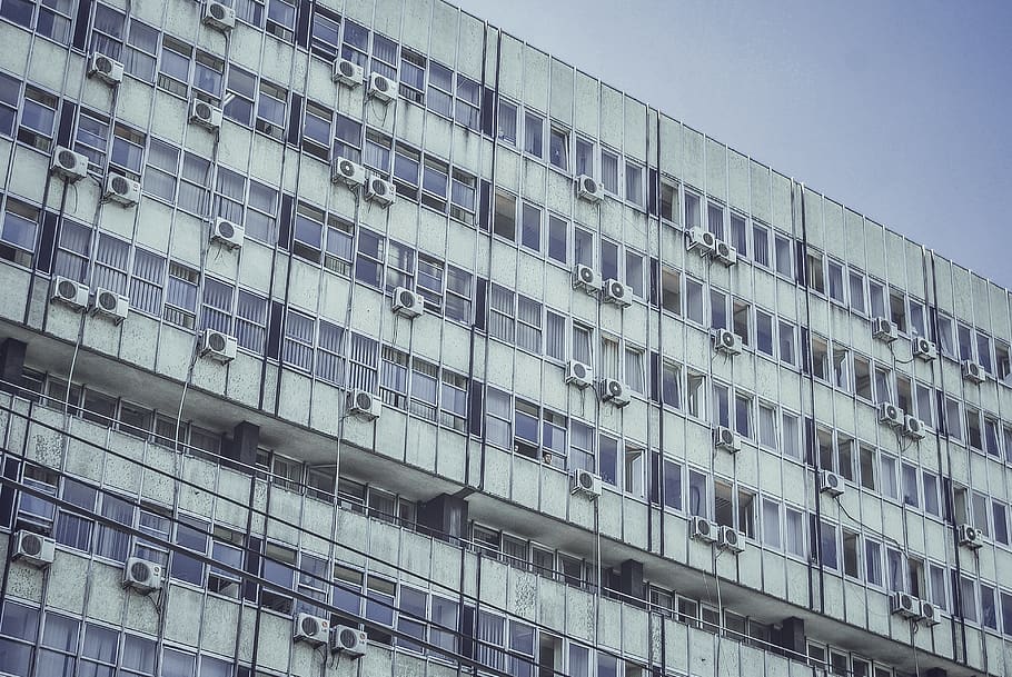 building, office, architecture, brutalist, east, block, windows