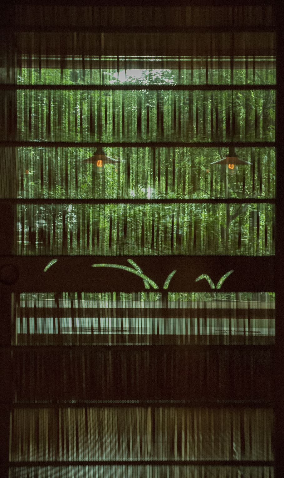 two lighted pendant lamps, japan, inshotei, taitō-ku, bookcase HD wallpaper