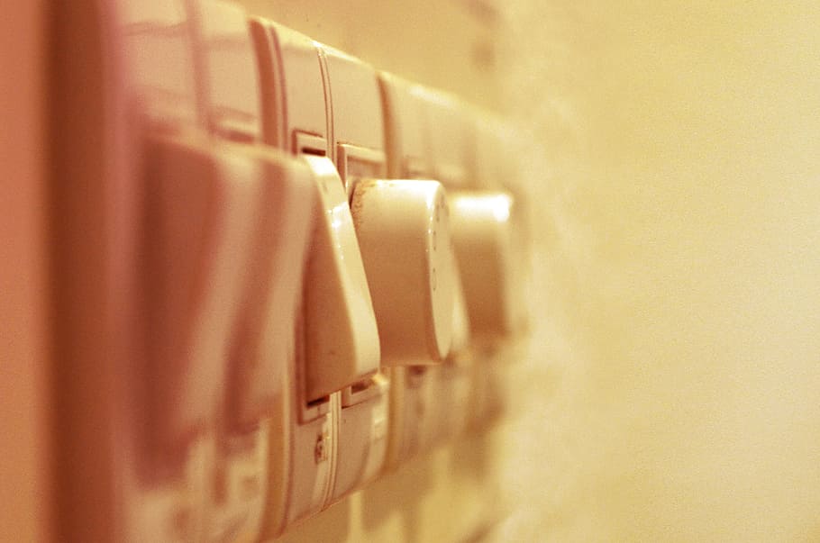 Old switches, electrical, indoors, order, no people, in a row HD wallpaper
