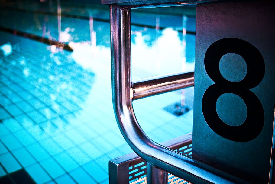 number 8 on pool, no people, architecture, glass - material, focus on foreground HD wallpaper
