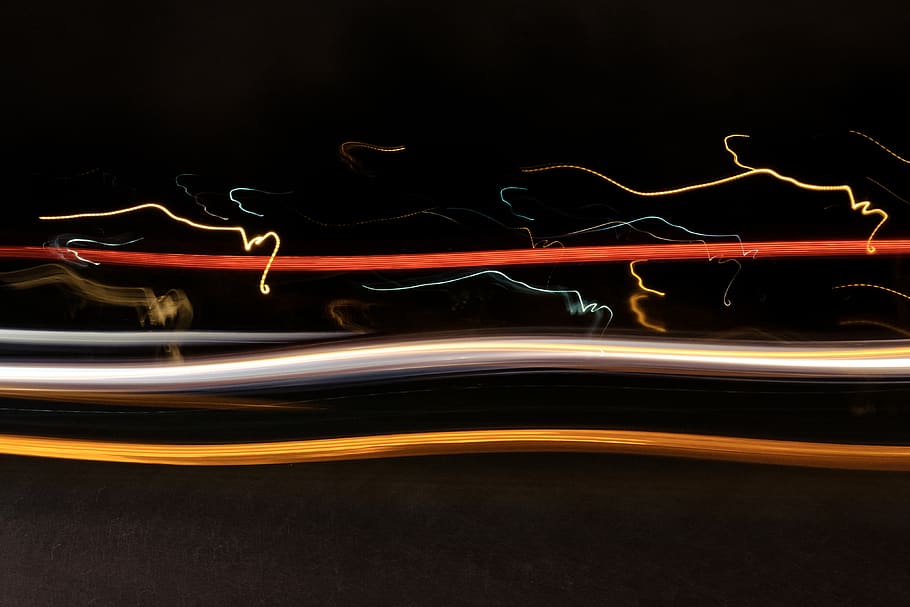 light trails, lights, long exposure, line, abstract, road, red HD wallpaper
