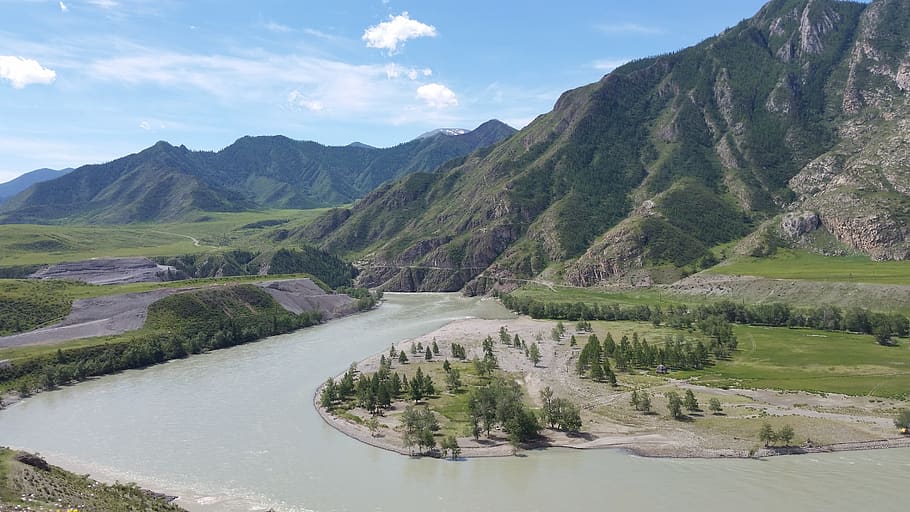 altai, mountains, river, katun, nature, scenics - nature, beauty in nature HD wallpaper