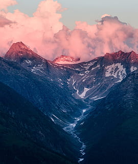 mountain surrounded by sea of cloud, range, ridge, peak, top HD wallpaper