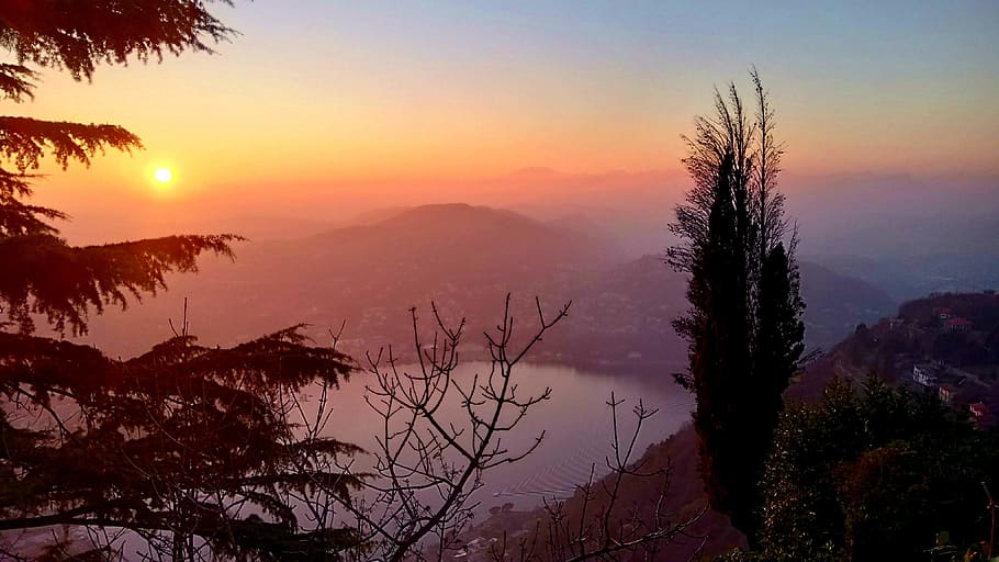 nature, sunset, outdoors, sky, red sky, dusk, dawn, lake como HD wallpaper