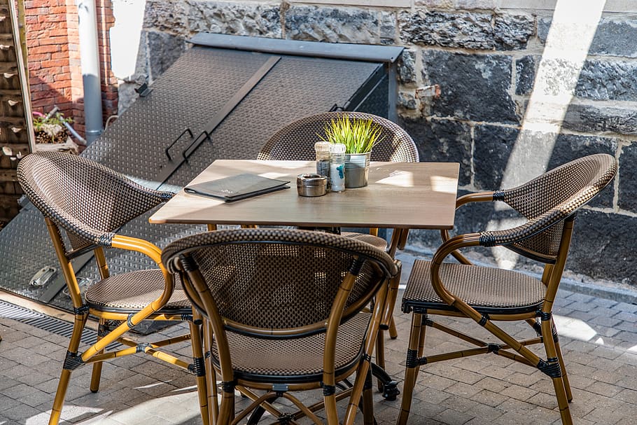 terrace, table, chairs, menu, summer, relaxation, restaurant HD wallpaper