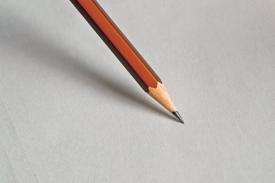 Pencil on White Paper, close-up, lead, writing instrument, still life HD wallpaper