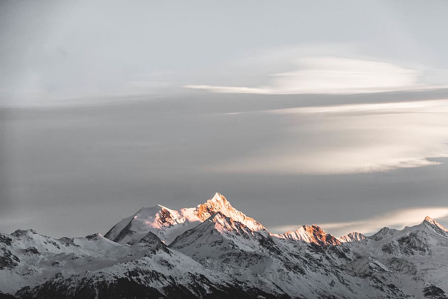 mountains covered with snow, winter, cold temperature, scenics - nature HD wallpaper