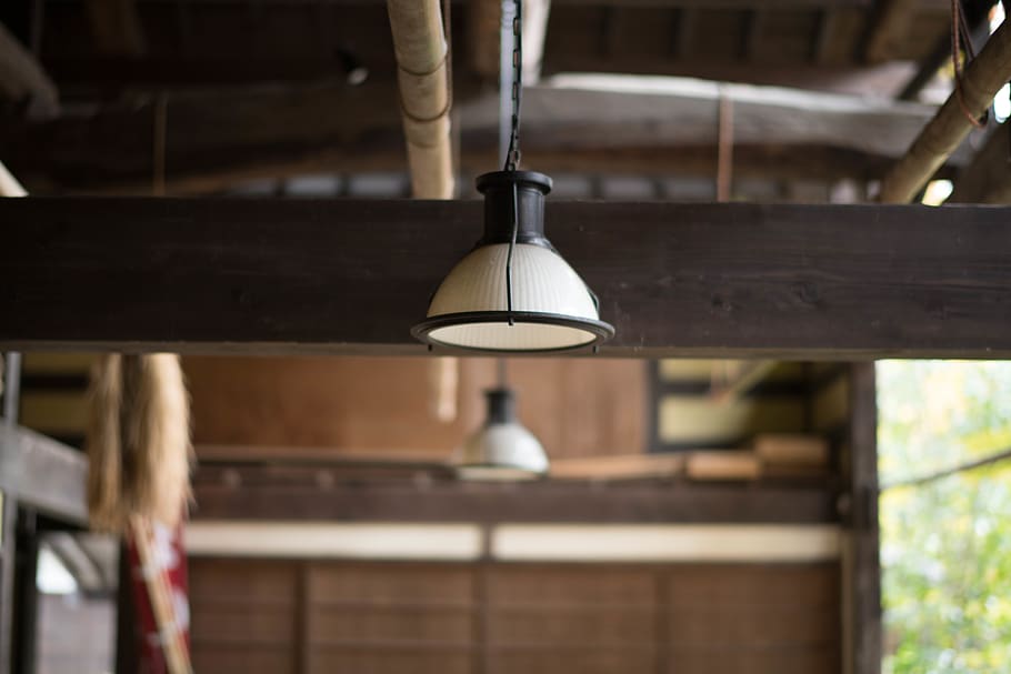 湯布院, ランプ, lighting equipment, wood - material, hanging HD wallpaper