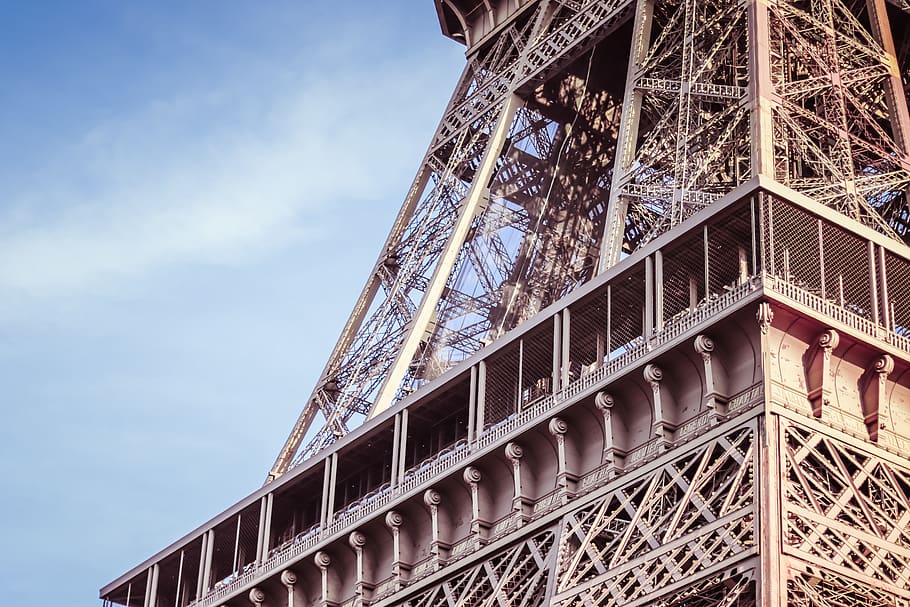 low-angle photography of metal building, amusement park, paris, HD wallpaper