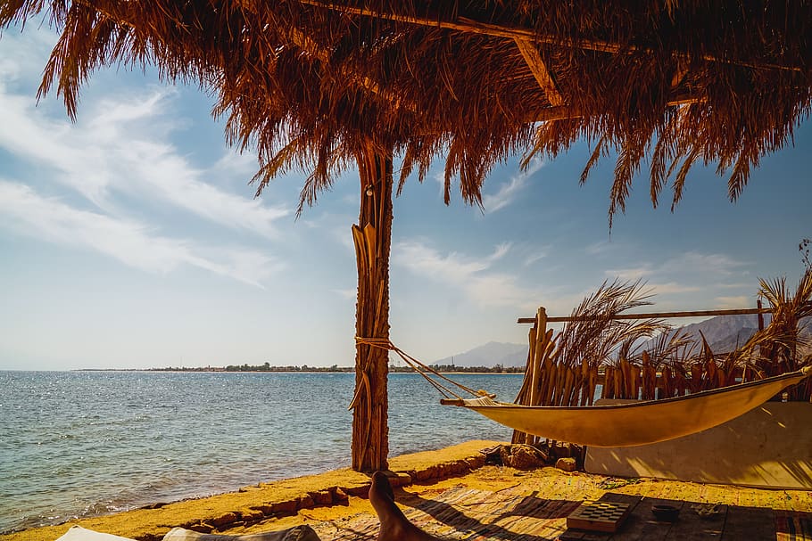 sea, view, sky, landscape, vacations, water, beach, clouds HD wallpaper