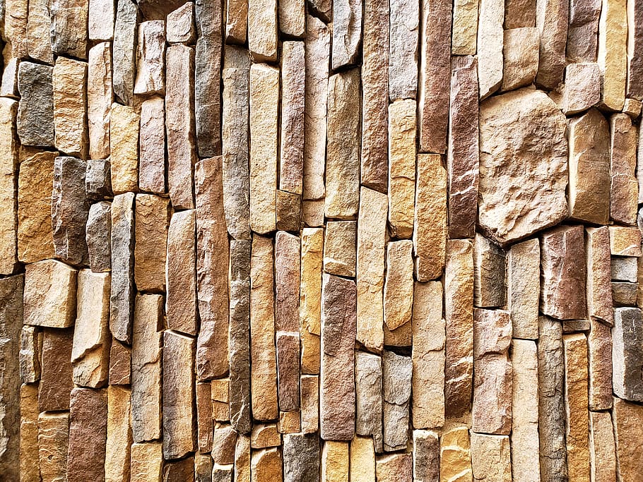 brown stone wall, full frame, backgrounds, pattern, built structure HD wallpaper
