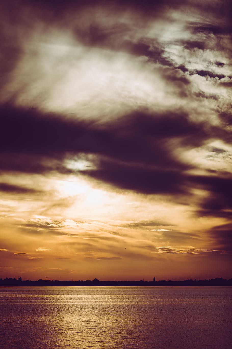 sunset, lake, sunrise, sky, cloud - sky, water, scenics - nature HD wallpaper