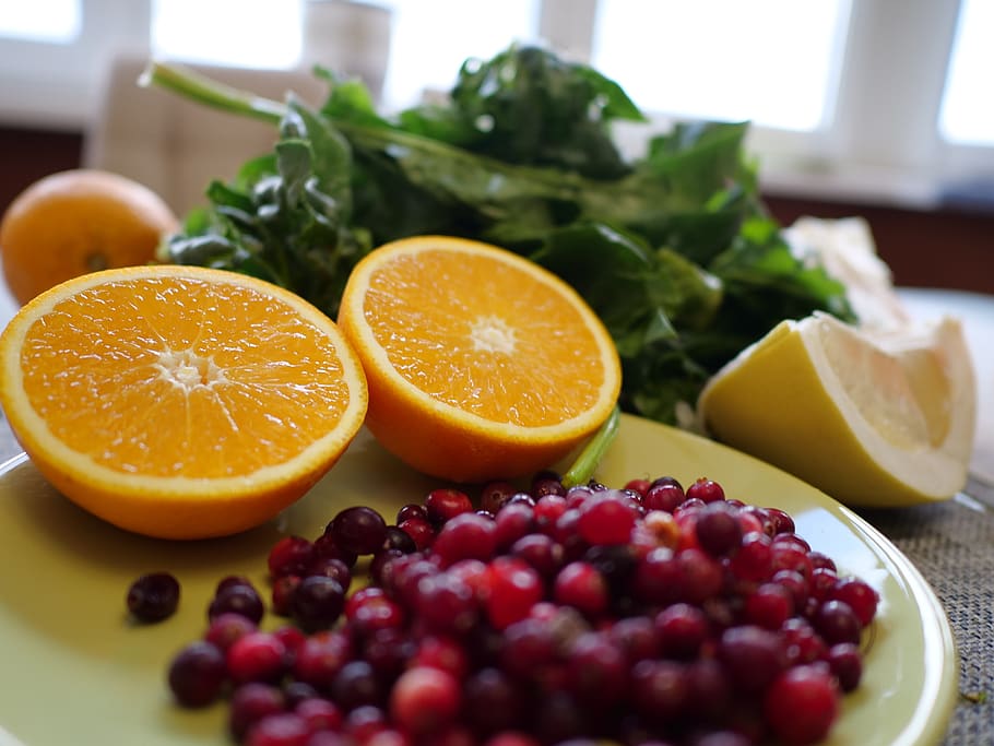 fruit, oranges, greens, cranberries, health, pomelo, citrus HD wallpaper