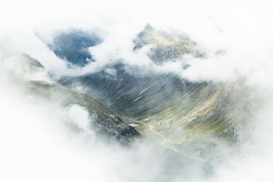 gray mountain, beauty in nature, scenics - nature, cloud - sky HD wallpaper