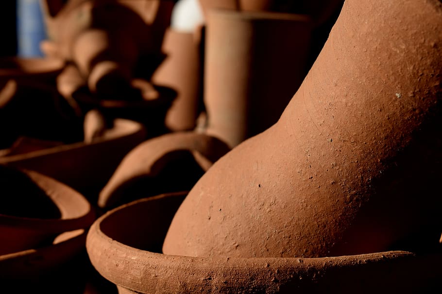 mud, potter, brown, fragile, clay, ceramic, potters, cap, human body part HD wallpaper