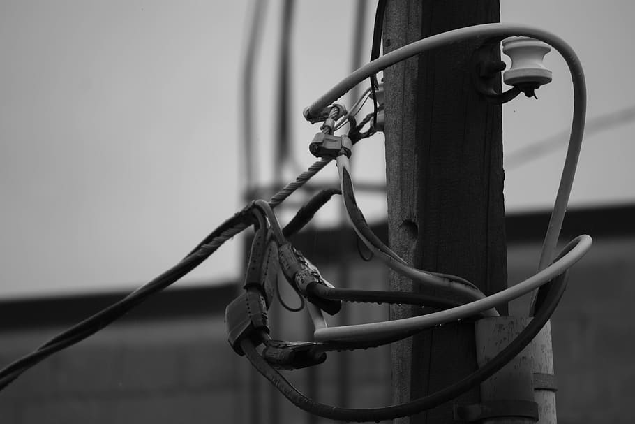 canada, goderich, lines, wet, hydro, power lines, metal, focus on foreground HD wallpaper