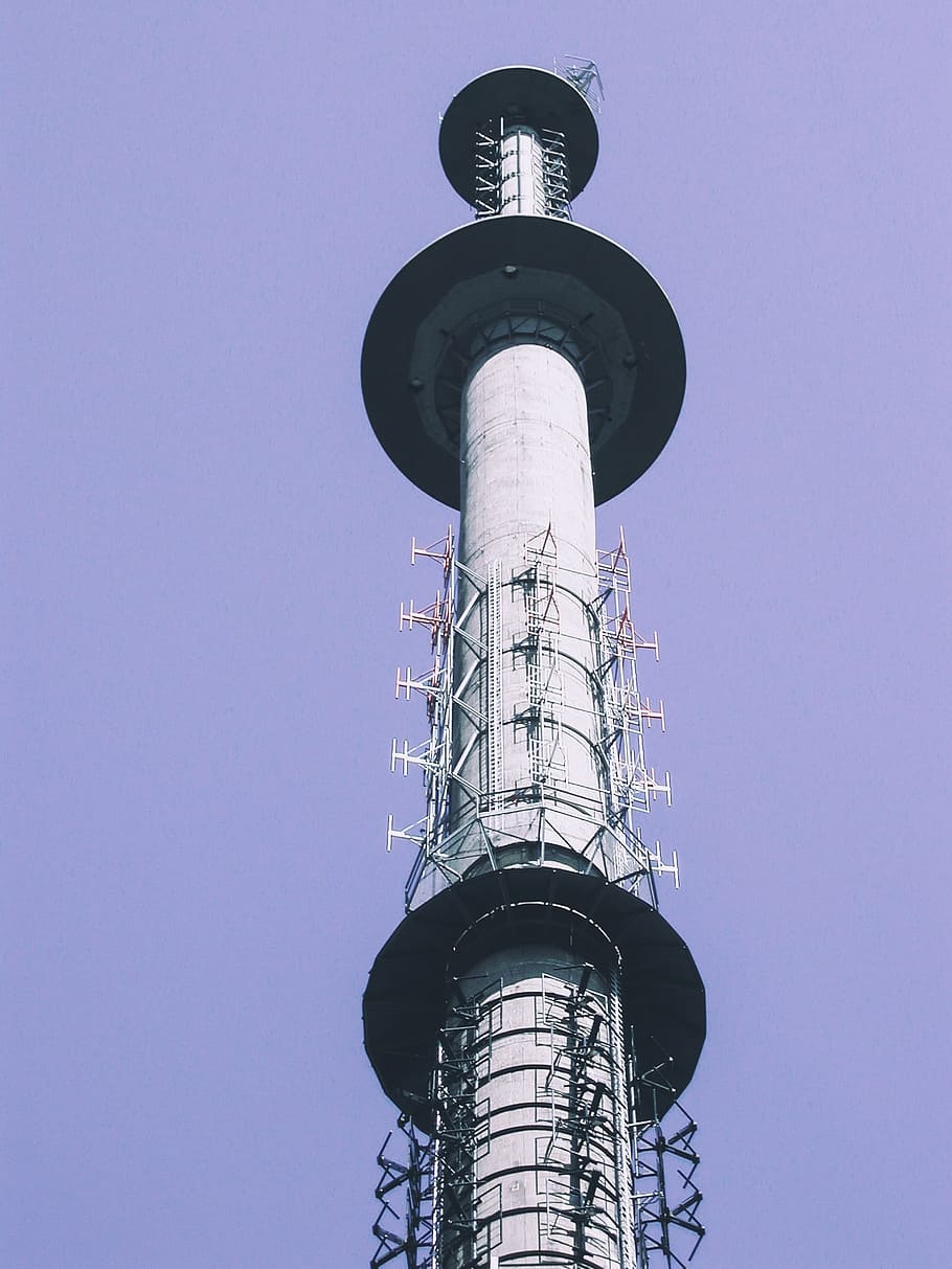 Grey Tower, architecture, sky, station, technology, low angle view HD wallpaper