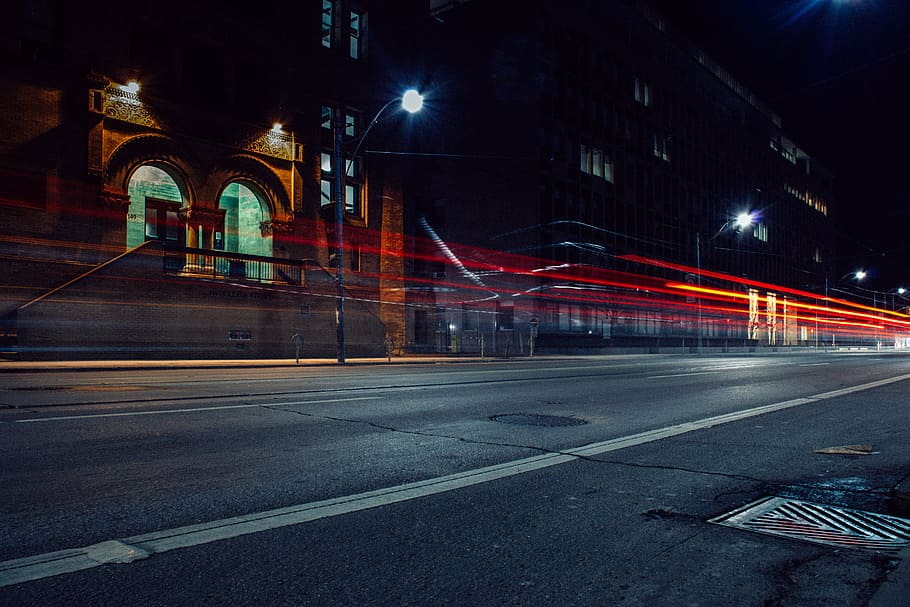 architecture, building, infrastructure, road, lights, dark HD wallpaper
