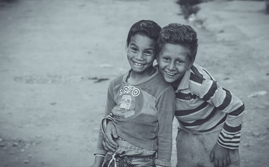 algeria, khemis miliana, street, poor kids, smile, portrait, HD wallpaper