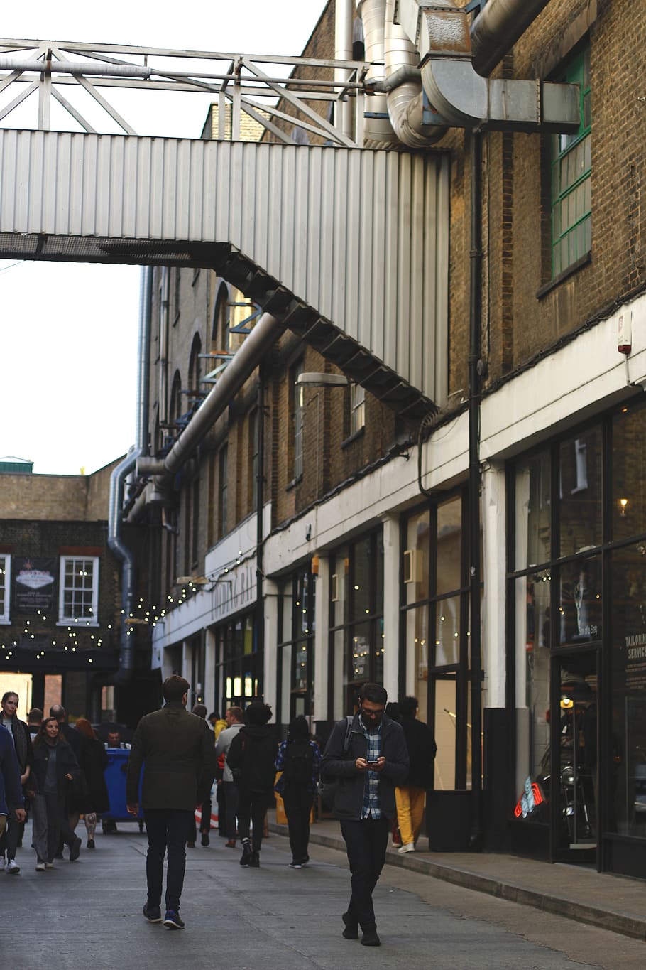 people walking beside building, human, person, london, brick lane, HD wallpaper
