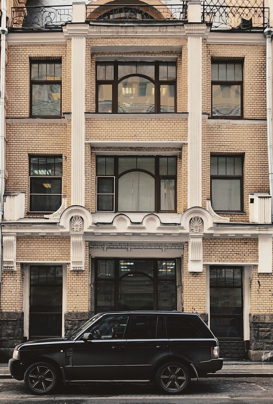 black SUV, home decor, window, automobile, transportation, vehicle HD wallpaper