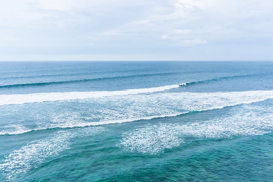 Photography of Body of Water, beach, blue, Blue ocean, clean HD wallpaper