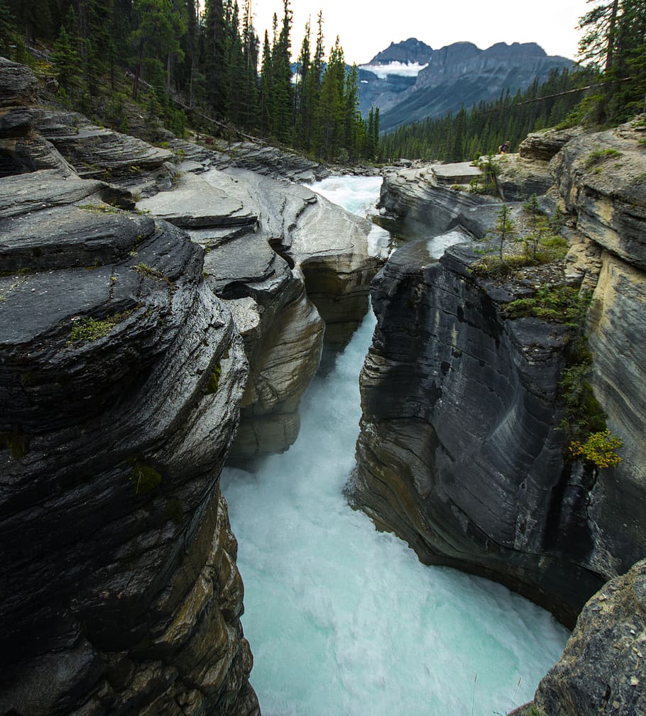 mistaya canyon, canada, river, alberta, water, rock, scenics - nature, HD wallpaper