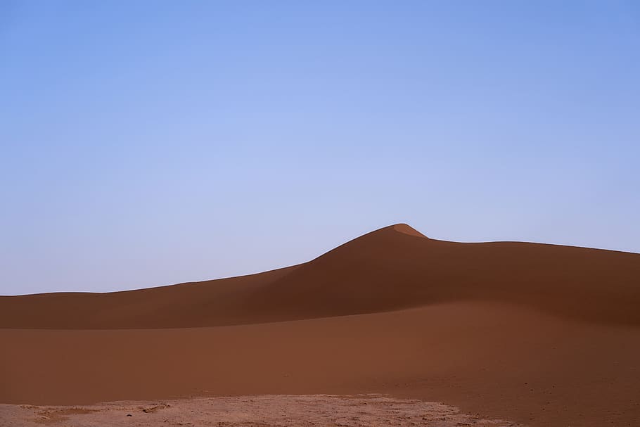 brown sand, desert, land, scenics - nature, sky, landscape, sand dune HD wallpaper