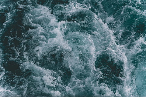 Ocean Waves, cold, high angle shot, motion, sea, seascape, splash HD wallpaper
