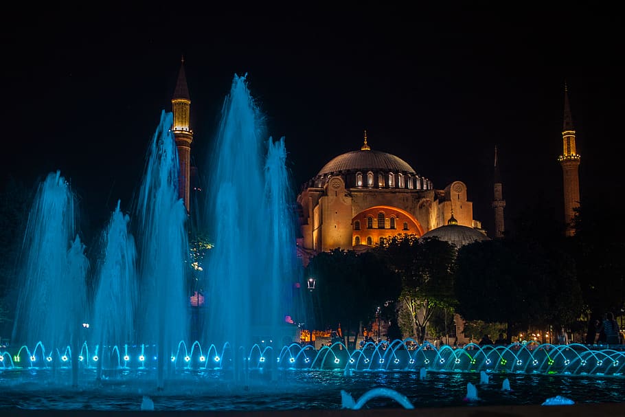 turkey, istanbul, building exterior, architecture, night, travel destinations HD wallpaper